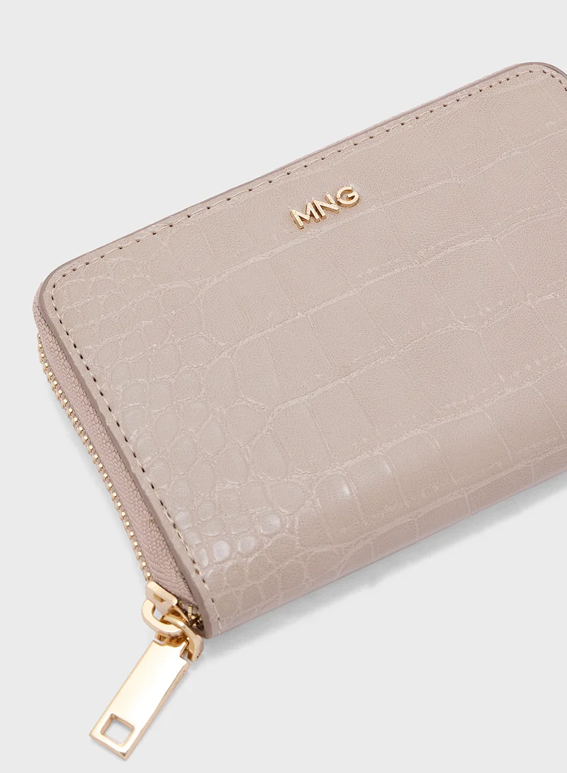 MANGO Crocodile-Effect Purse