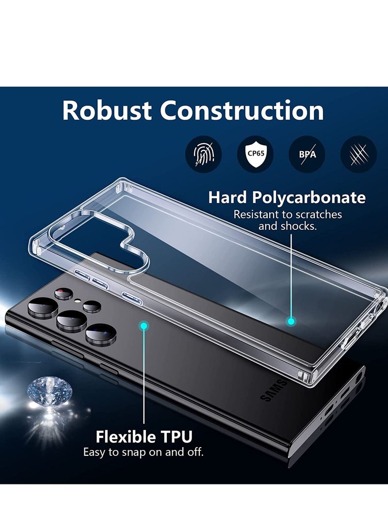 إيف تم تصميمه لـ Samsung Galaxy S23 Ultra Case واضحًا ، [مضادًا للاختراق وغير قاطع] حالات هاتفية واقية من الصدمات الشفافة النحيفة النحيفة الرقيقة اللطيفة لجهاز Galaxy S23،6.8 بوصة تم إصدارها 2023 - Image 3