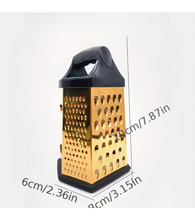 A Golden Stainless Steel Six Sided Slicer 8 Inch Kitchen Tool With Rubberized Grip Handle For Effortlessly Slicing Potatoes Carrots Vegetables - Image 5
