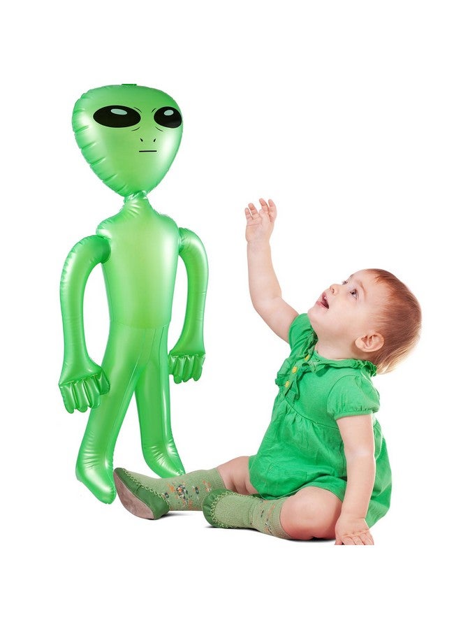 BBTO لعبة عملاقة قابلة للنفخ على شكل كائن فضائي BBTO 3 قطع لتزيين الحفلات، الهالوين، عيد الميلاد، حفلات ذات طابع (35 بوصة، أخضر) - Image 4