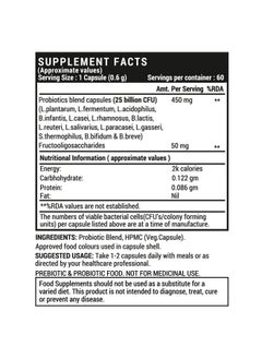 Inlife Prebiotic And Probiotics Forte Supplement For Men & Women 25 Billion Cfu With 14 Strains With Prebiotic Digestion Gut & Immunity Health Supplement 60 Vegetarian Capsules  - Image 3