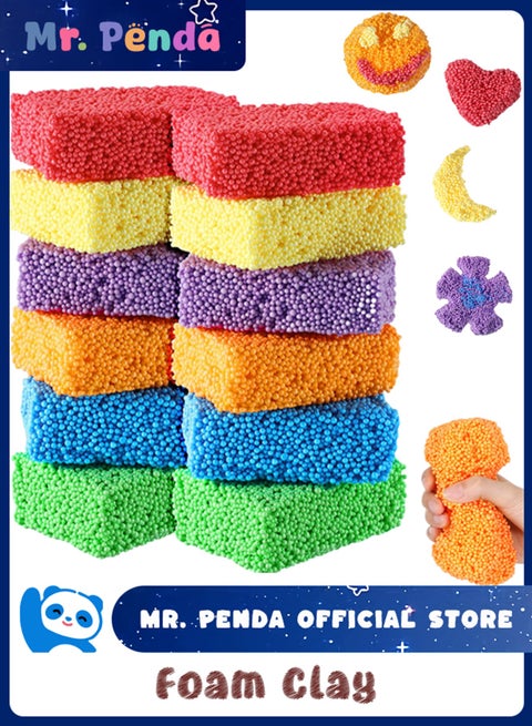 12 Colors Foam Clay, Clay Foam Beads Play Kit for Kids, Education Preschool Toys for Kids, Develop Creativity, DIY Art Crafts, Preschool Toys for Motor Skills