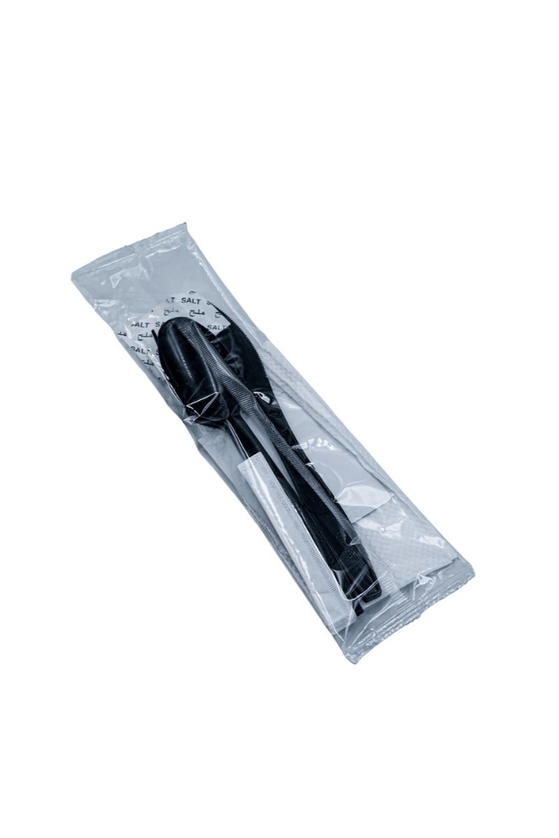 A1 PLAST Disposble plastic cuttlery set  Black color