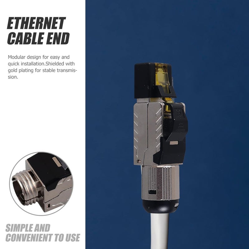 VILLCASE Shielded Rj45 Connector Cat8 Pass Through Modular Plug Ethernet Network Cable Plug Toolless Installation for Home and Office Network - Image 3