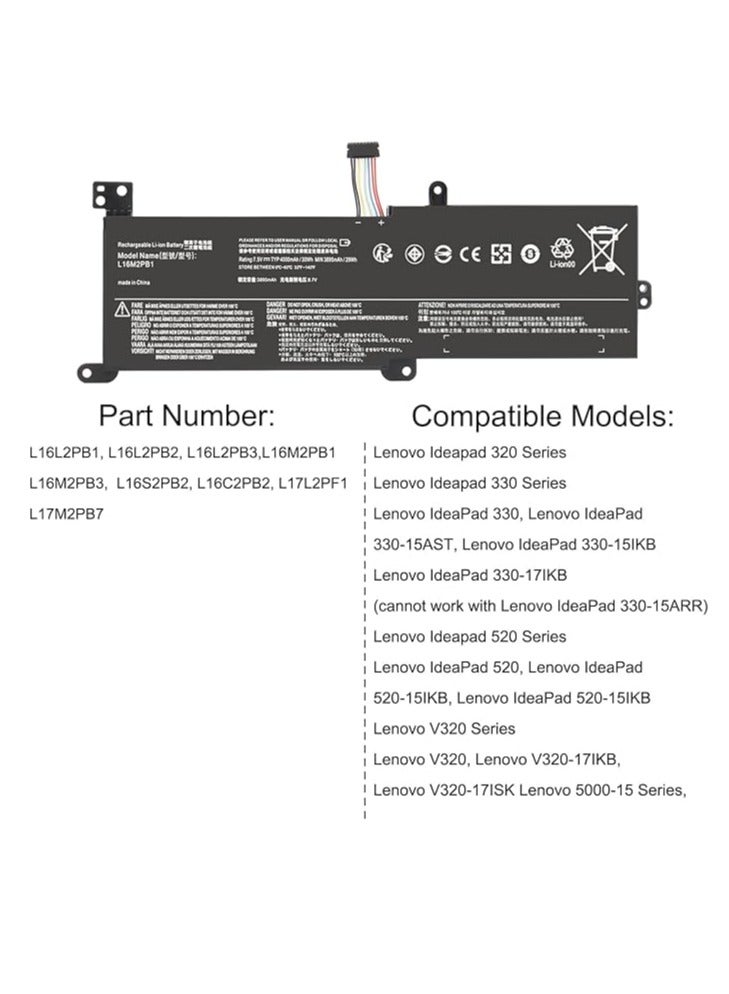 Terabyte بطارية بديلة L16M2PB1 L16M2PB2 L16C2PB2 L16L2PB2 L16L2PB3 لجهاز Lenovo IdeaPad 320-17IKB 320-14IKB 320-15IKB 320-15IAP 330-15IKB 320-14 5ISK 330-171KB V320-17IKB 320-17ISK 320-15ABR 320-15AST V145-15AST - Image 5