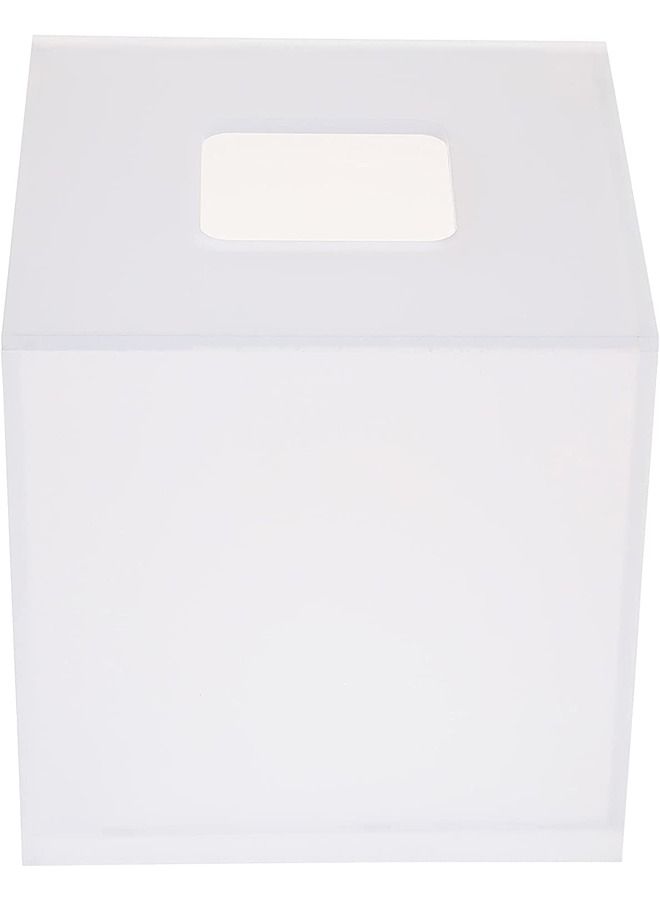 LAMSIT IBDAA - Acrylic Tissue Box | Holder Case Storage Case | Mirror Box | Napkin Holder Organizer (Square (14x14x14 cm), Frosted) - Image 2