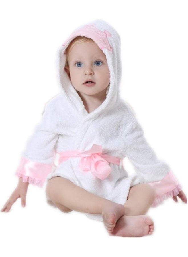SZCQ Baby Girl Bathrobes Wash Waddle Princess Crown Hooded Robe - Image 4