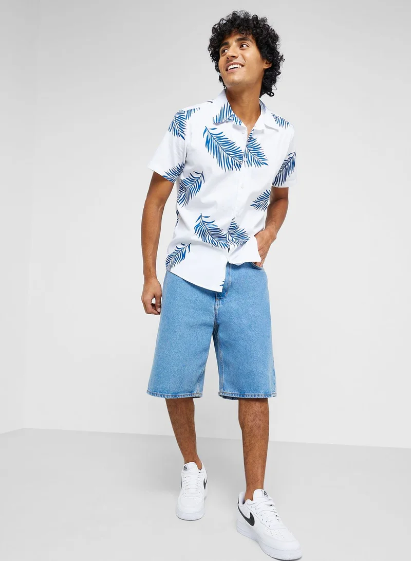 Seventy Five Men Premium Slim Fit Tropical Printed Casual Pure Cotton Shirt