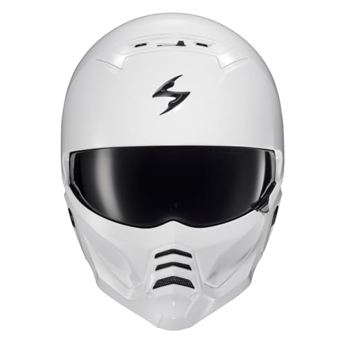 ScorpionEXO Covert 2 Open Face 3/4 Full Mode Motorcycle Helmet Bluetooth Ready Speaker Pockets Interchangeable Mouth Cover DOT Approved Solid (Gloss White - Large) - Image 4