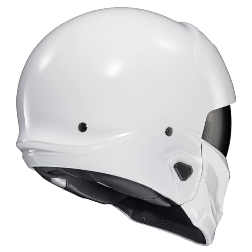 ScorpionEXO Covert 2 Open Face 3/4 Full Mode Motorcycle Helmet Bluetooth Ready Speaker Pockets Interchangeable Mouth Cover DOT Approved Solid (Gloss White - Large) - Image 5
