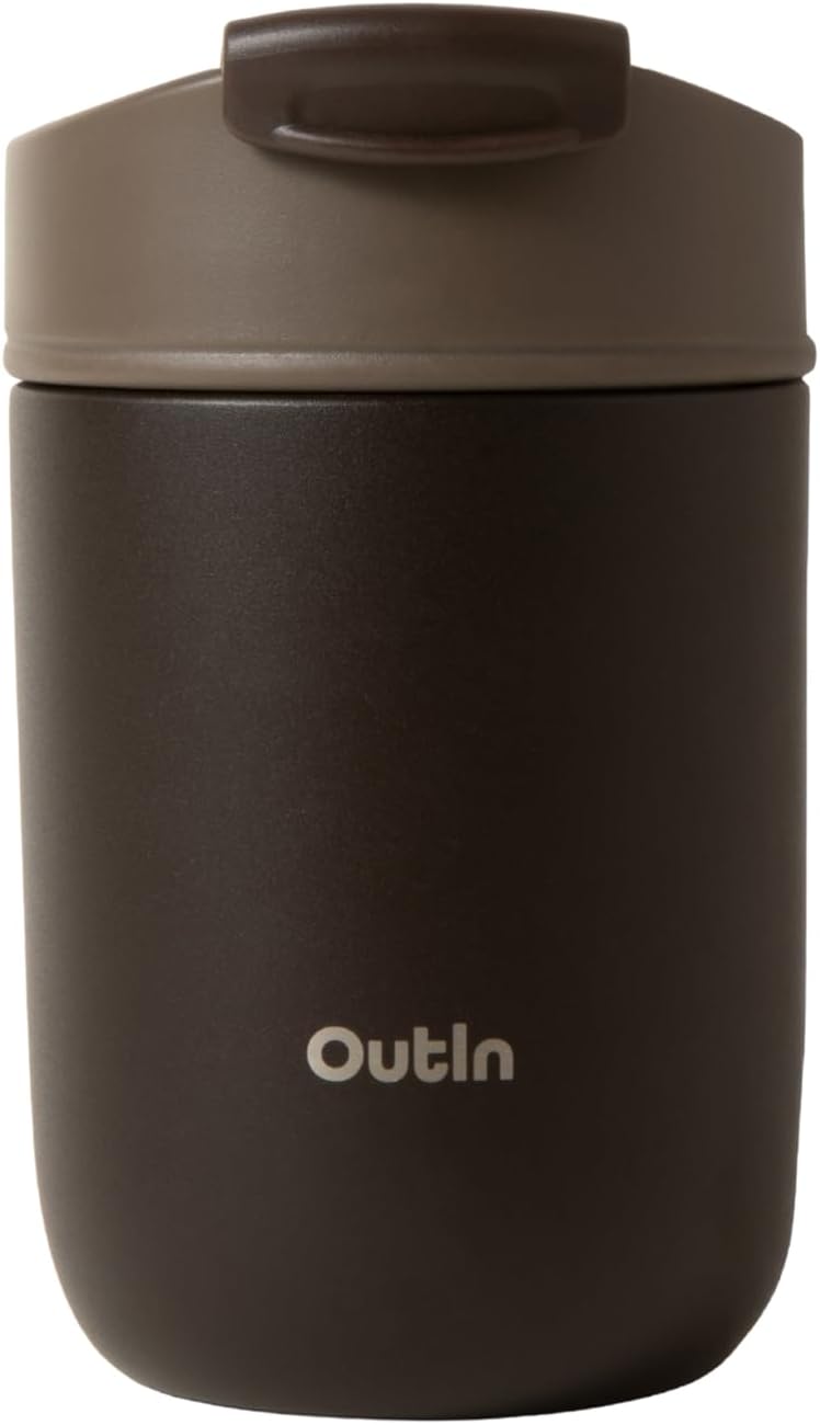 Outin Travel Mug, Outdoor Insulated Coffee Cup with Leakproof Flip Lid, 350ml Stainless Steel Mug for Hot & Cold Drinks - Image 1
