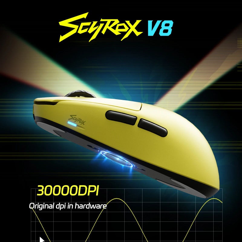 Scyrox V8 Gaming Mouse, 8K Polling, Pixart 3950 Sensor, Kailh Optical Switch, Black - Image 4