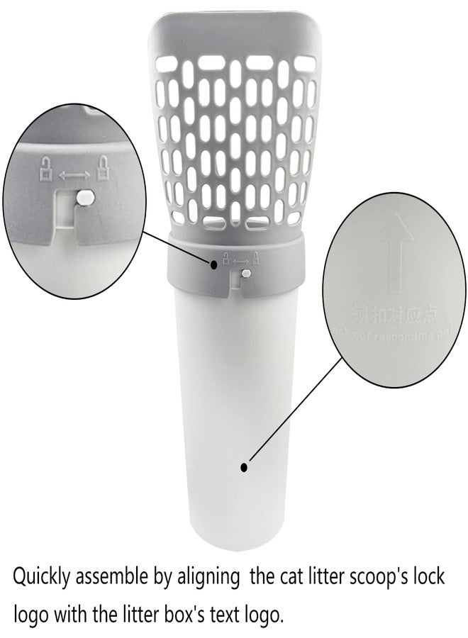 Quaocens Cat Litter Scoop, Litter Scooper with Holder Removable Manure Sieve Scoop, Large Capacity Cat Litter Scooper Comes with 215 Bags and A Pair of Cat Brush for Shedding Gloves. - Image 4