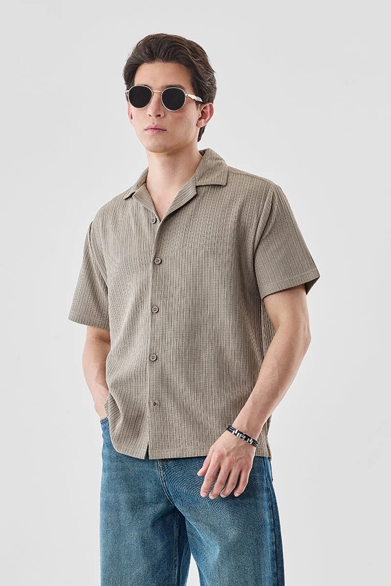 سنيتش قميص بقصة صندوقية مطاطي بنقوش