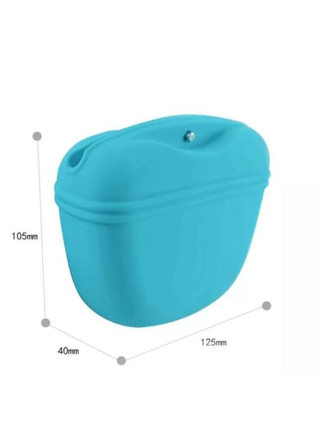 Generic Silicone Dog Treat Pouch-Small Training Bag-Portable Dog Treat Bag for Leash with Magnetic Closure and Waist Clip 10oz( SKY BLUE)  - Image 5