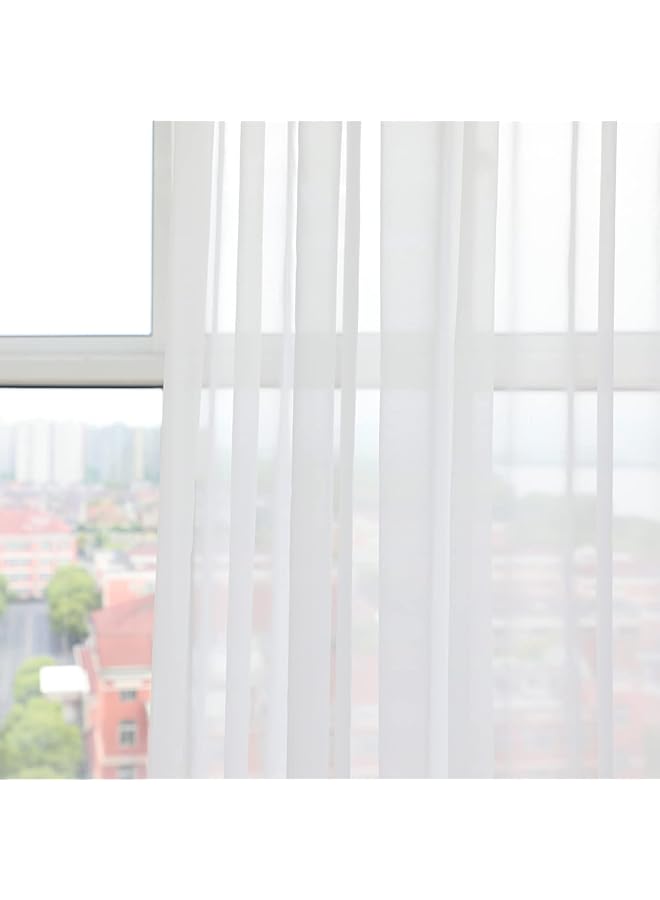 erorex Window Sheer White Curtains 45 Inches Long 42 Inches Width 2 Panels Sheer Curtains Sheer Curtain Clear Basic Rod Pocket Panel 15 Colors 16 Size For Bedroom Living Room Yard Kitchen - Image 4