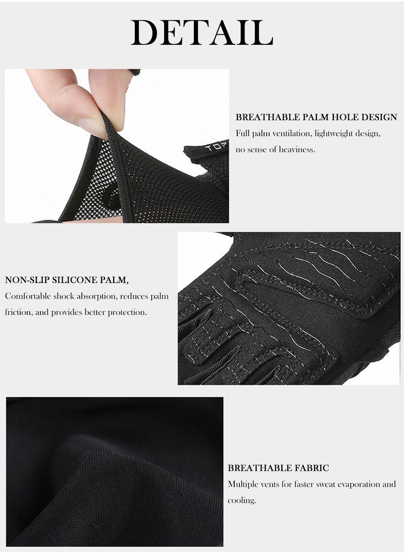 Power Gloves 3.0 - Durable Half Finger Weightlifting Gloves with Adjustable Wrist Closure, Breathable Leather Palm, Men's