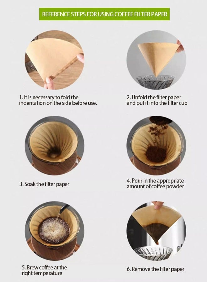 (Wood Color) V60 Conical Coffee Filter with 100 Disposable Filters - Coffee Filters for Home, Office and Travel - Image 5