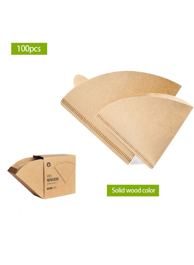 (Wood Color) V60 Conical Coffee Filter with 100 Disposable Filters - Coffee Filters for Home, Office and Travel - Image 1