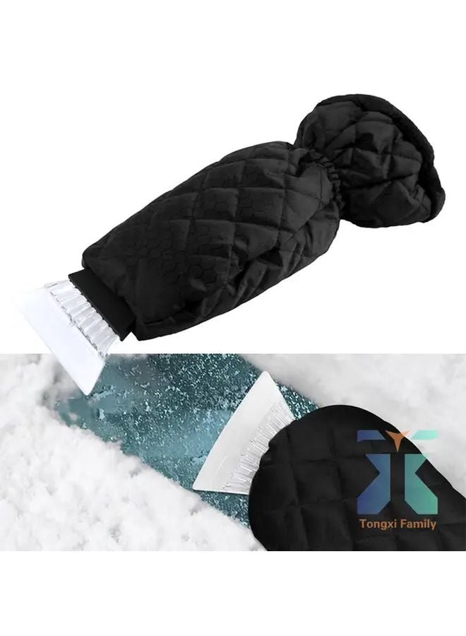 Winter Car Snow Shovel with Warm Gloves Ice Scraper Brush Defrosting Tool Set - Image 1