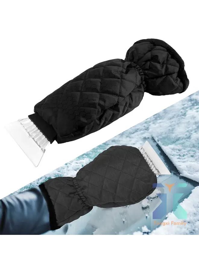 Winter Car Snow Shovel with Warm Gloves Ice Scraper Brush Defrosting Tool Set - Image 2