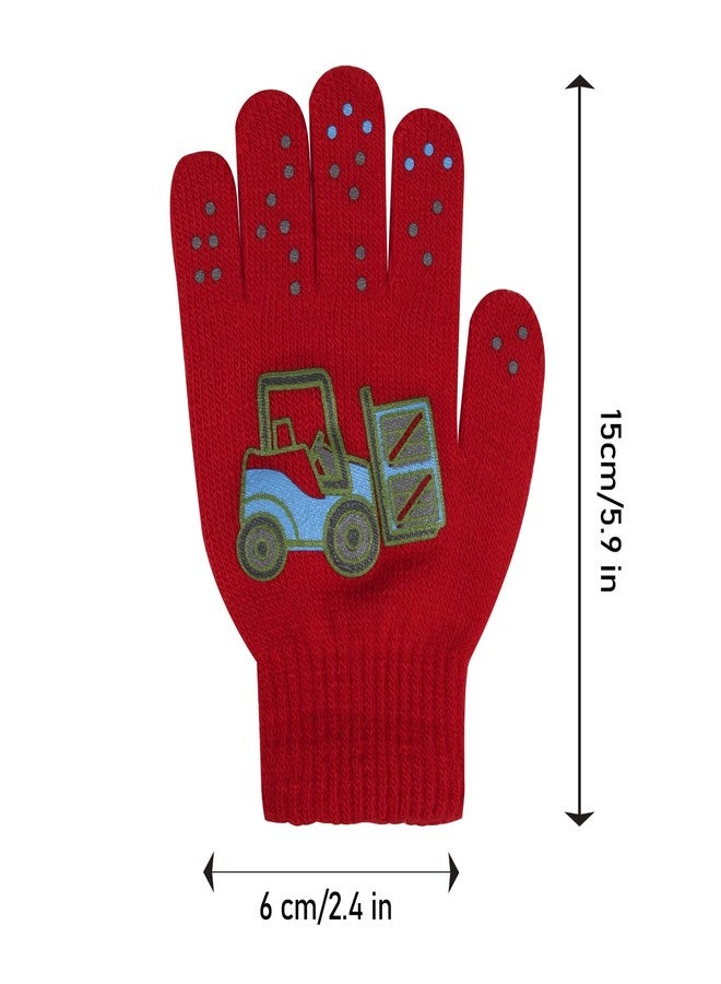 Hicdaw 6 Pairs Kid's Winter Gloves - Stretchy Warm Knit Gloves for Toddlers Boys or Girls - Image 2
