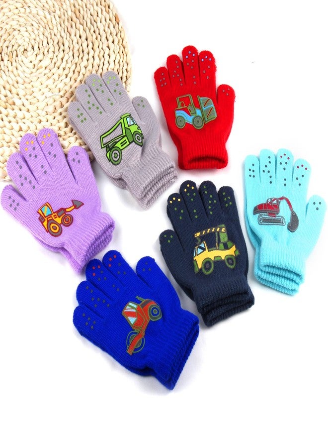 Hicdaw 6 Pairs Kid's Winter Gloves - Stretchy Warm Knit Gloves for Toddlers Boys or Girls - Image 4
