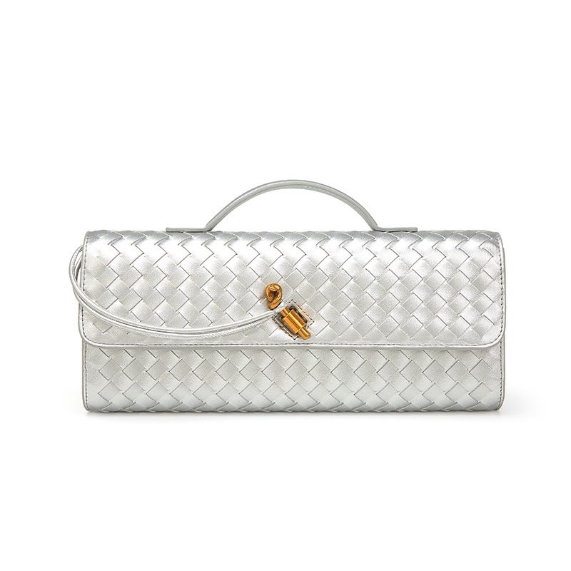 New Woven Bag, Shoulder Baguette Bag, Women'S Bag, Horizontal Clutch Evening Bag, Crossbody Bag - Image 4