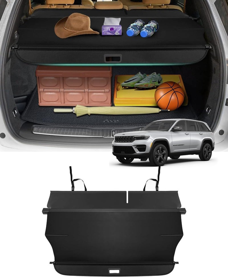 Powerty Retractable Cargo Cover for Jeep Cherokee 2019-2021 - Black Trunk Security Shade - Image 1