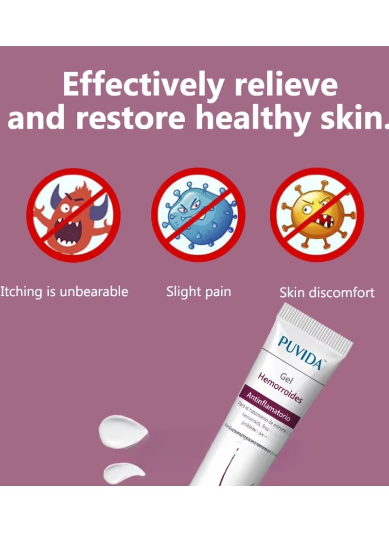 PUVIDA Gel Hemorrhoid Ointment Hemorrhoid Treatment Hemorrhoid and Fissure Ointment Fast Relief Hemorrhoid Cream Healing Formula Fast Acting Treatment Hemorrhoid Symptom Ointment 20g  - Image 2