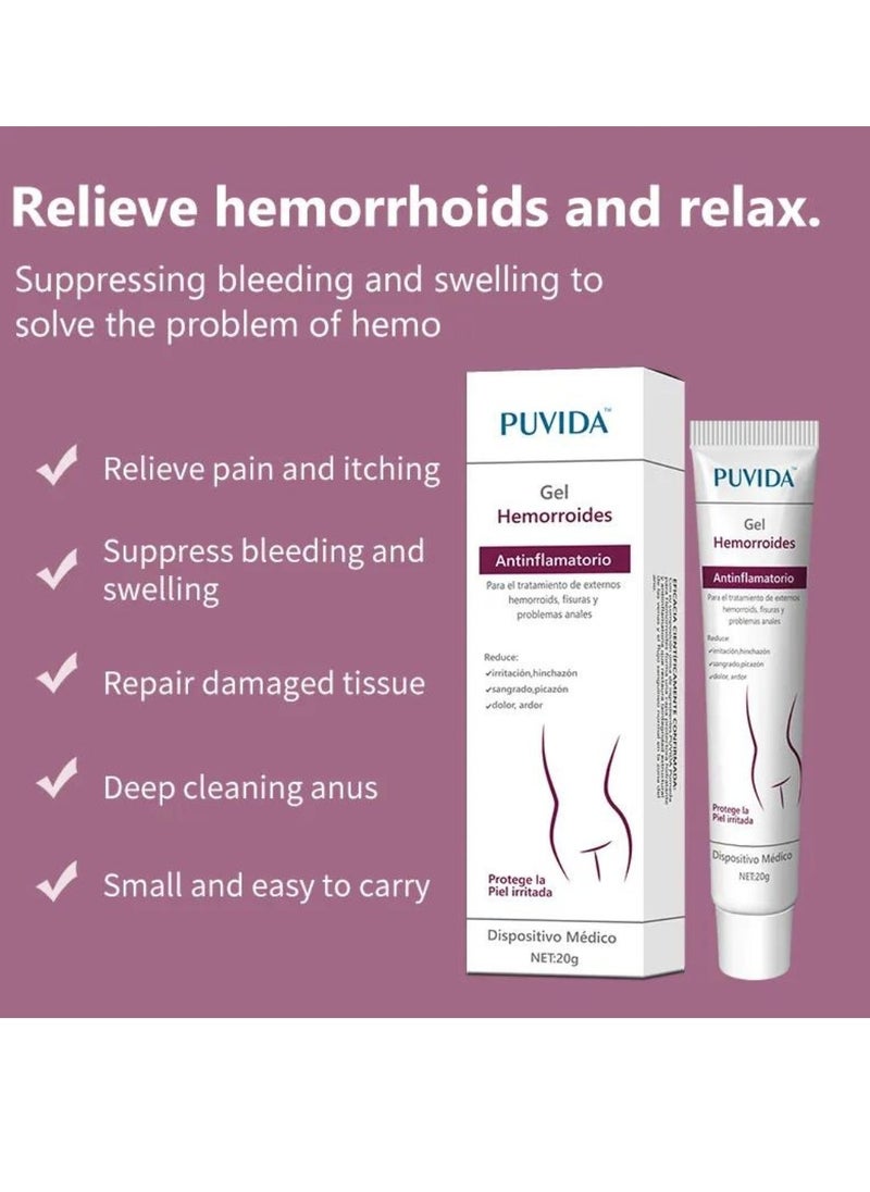 PUVIDA Gel Hemorrhoid Ointment Hemorrhoid Treatment Hemorrhoid and Fissure Ointment Fast Relief Hemorrhoid Cream Healing Formula Fast Acting Treatment Hemorrhoid Symptom Ointment 20g  - Image 4