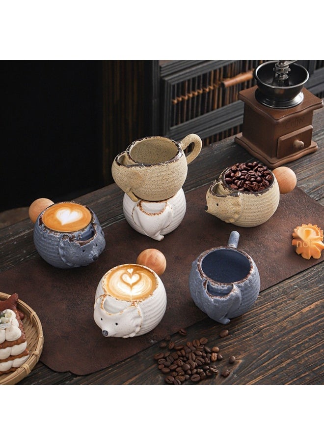 NIBEMINENT - Retro Creative Coarse Pottery Coffee Mug Niche Design Ceramic Kiln Tea Cup 280ml - Image 1