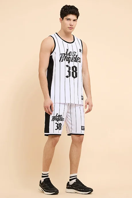 R&B Printed Shorts with Drawstring Waist