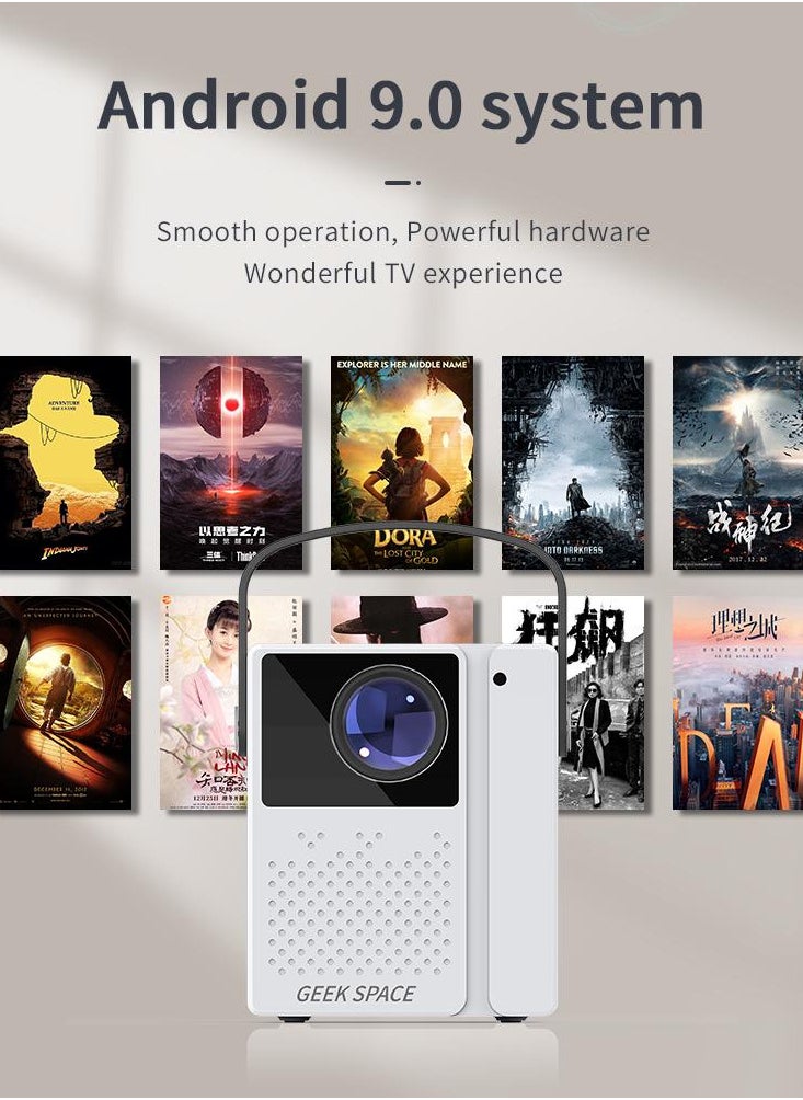 المهوس الفضاء جهاز عرض ذكي 4K محمول مزود بشبكة واي فاي 5G وبلوتوث يدعم HD 1080P 4K شاشة 200 بوصة جهاز عرض أفلام محمول مزود بمكبر صوت مدمج وجهاز عرض ألعاب وجهاز عرض LED صغير يعمل بنظام Android 9.0 CY401  - Image 2