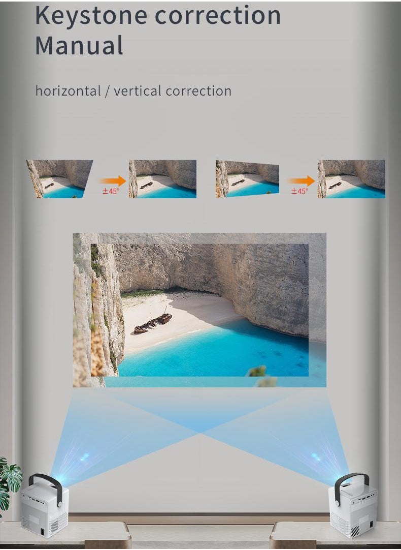 المهوس الفضاء جهاز عرض ذكي 4K محمول مزود بشبكة واي فاي 5G وبلوتوث يدعم HD 1080P 4K شاشة 200 بوصة جهاز عرض أفلام محمول مزود بمكبر صوت مدمج وجهاز عرض ألعاب وجهاز عرض LED صغير يعمل بنظام Android 9.0 CY401  - Image 5