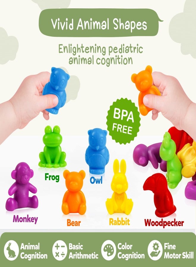 TSYAN Counting Animals Matching Games Sensory Toys with Sorting Bowls Preschool Learning Activities Color Classification Montessori Educational Toys Set Gift for Boys Girls Toddlers Toys Age 3+ - Image 4