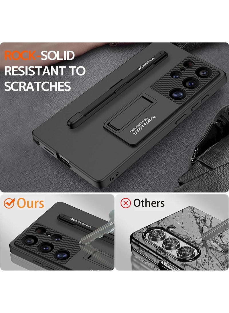 Aookay - for Samsung Galaxy S25 Ultra Case with Pen and Holder, Shockproof Slim Protective Stand Case for Galaxy S25 Ultra Phone Case with Pen Case for Samsung S25 Ultra Back Cover with Kickstand (Black) - Image 1