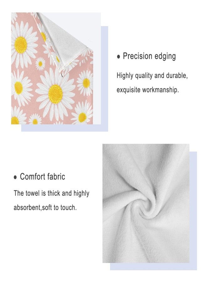 BOESI Pink Daisy Flower 3 Piece Towel Set, Bath Towel Set, Soft and Comfortable, Absorbent, Suitable for Home, Hotel, Beach, Travel, Sports - Image 4
