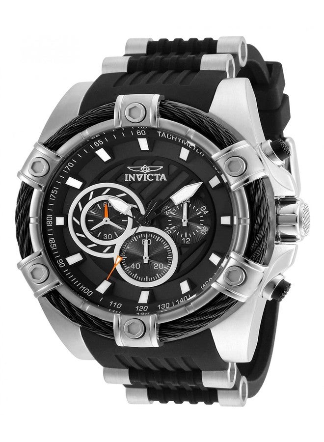 Invicta Men's Bolt Quartz Watch with Polyurethane & Stainless-Steel Strap, Two Tone & Silver, (Model: 25512, 25523, 25527), black, Quartz Watch,Chronograph - Image 1