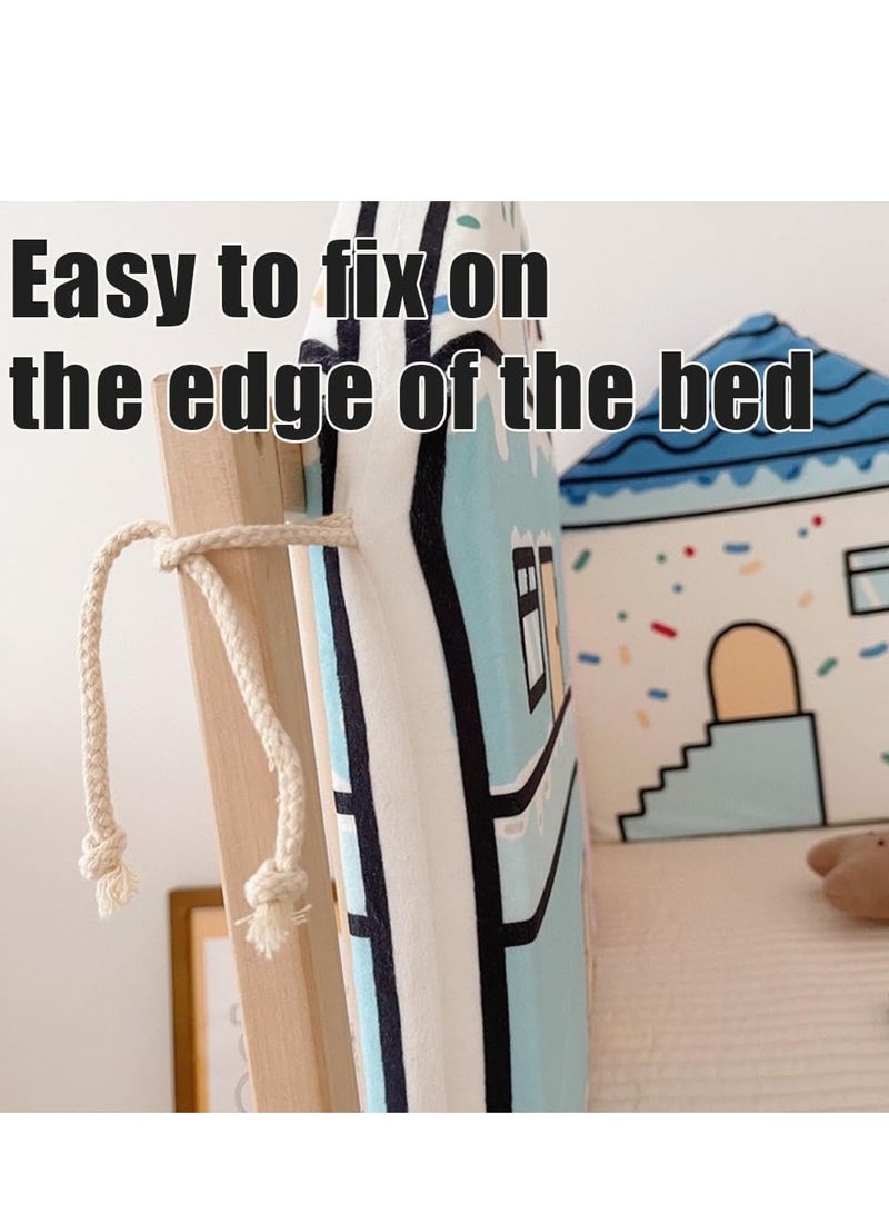 Y&D Ultra-Soft Baby Velvet Anti-Collision Little House Bed Bumper - Soft Padding Cartoon Bed Rail for Crib & Kids' Room Decoration - Image 4