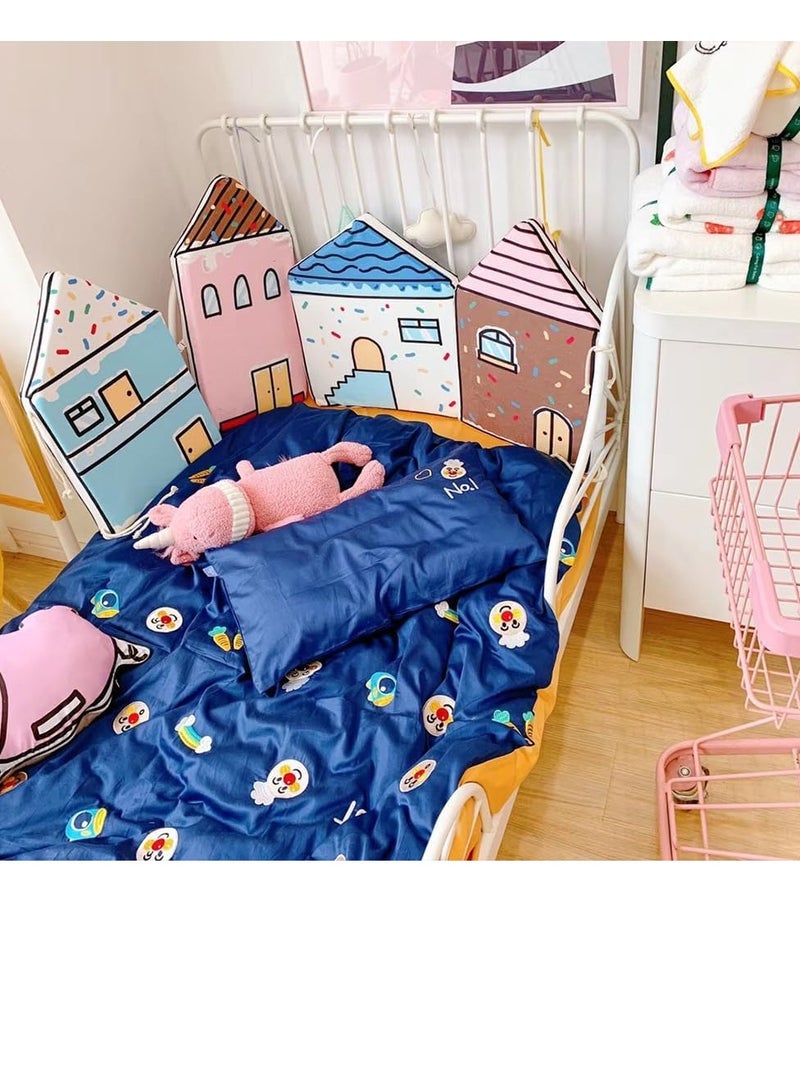 Y&D Ultra-Soft Baby Velvet Anti-Collision Little House Bed Bumper - Soft Padding Cartoon Bed Rail for Crib & Kids' Room Decoration - Image 5