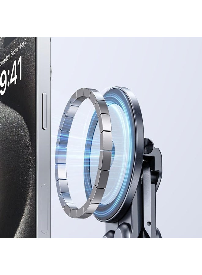 Magnetic Laptop & Mobile Stand – Foldable Adjustable Aluminium Alloy Desk Holder with Strong Suction Grip | Portable Multi-Angle Phone, Tablet & Laptop Stand - Image 3