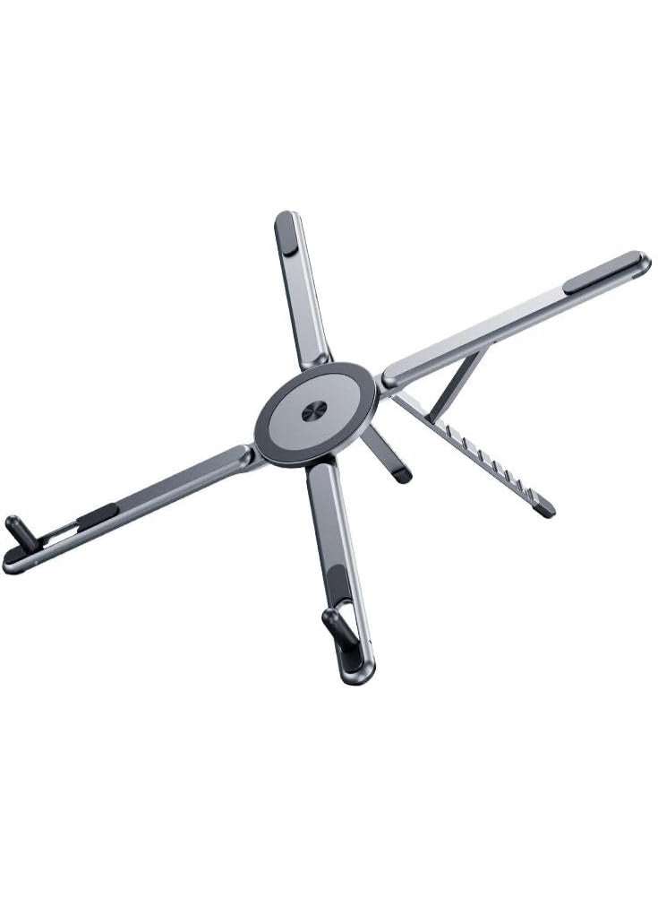 Magnetic Laptop & Mobile Stand – Foldable Adjustable Aluminium Alloy Desk Holder with Strong Suction Grip | Portable Multi-Angle Phone, Tablet & Laptop Stand - Image 5