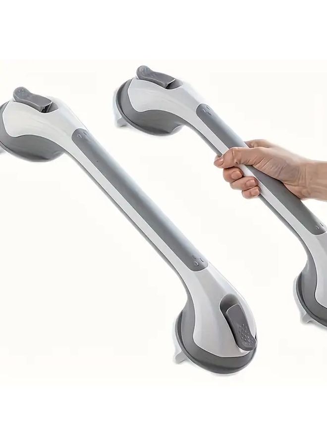 Grey Heavy Duty Suction Cup Bathroom Grab Bars No Drill Installation For Shower Safety - Image 5