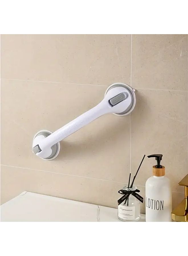 Grey Heavy Duty Suction Cup Bathroom Grab Bars No Drill Installation For Shower Safety - Image 1