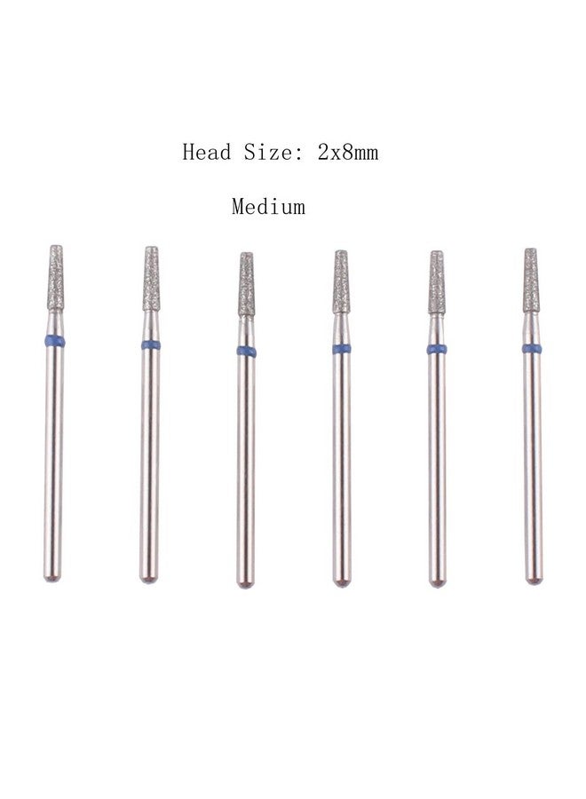MZCMSL Tapered Barrel Cuticle Drill Bit Set With Case 6Pcs Pro Diamond Nail Bits For Nail Prep332 Shank Electirc Nail Tool (Medium) - Image 2