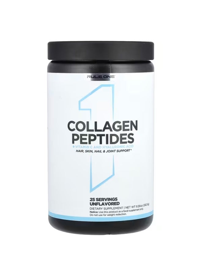 Rule 1 Proteins Rule One Proteins, Collagen Peptides + Vitamin C and Hyaluronic Acid, Unflavored, 9.26 oz (262.5 g) - Image 1