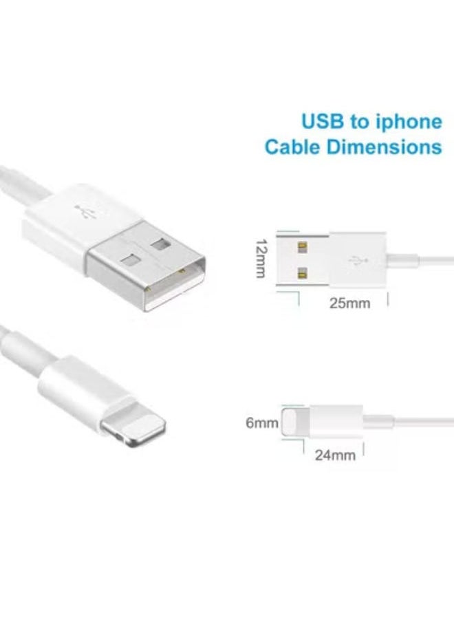SHOPI Lightning USB Data Charging Cable White/Silver  - Image 3