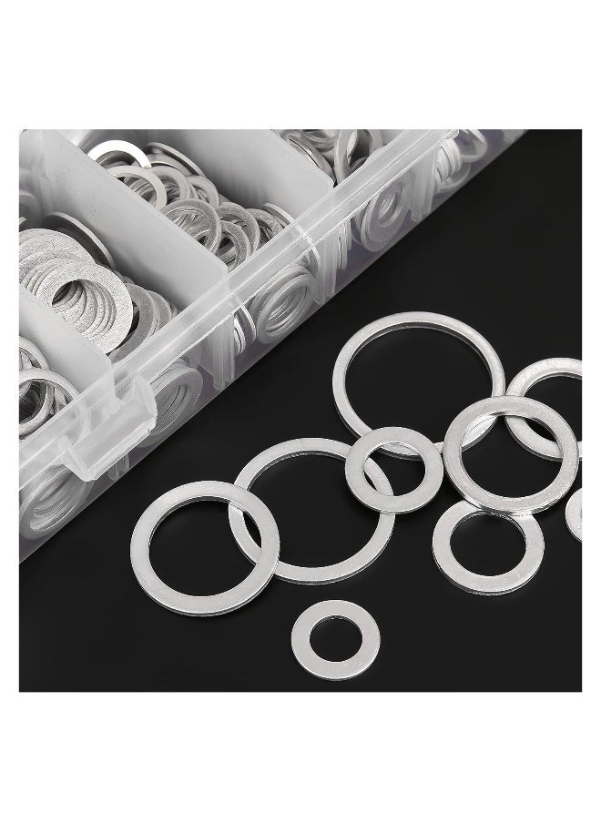 Generic 560 Pcs 18 Sizes Automotive Drain Plug Gaskets, Oil Crush Washers, Aluminum Flat Washers Assortment Kit (M6 M8 M10 M12 M14 M16 M18 M20 M22 M24)  - Image 3