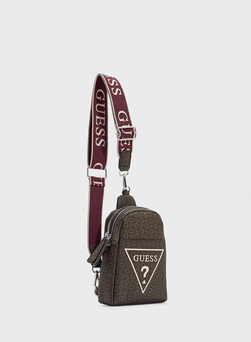 GUESS Farah Mini Dbl Zip Sling Bag